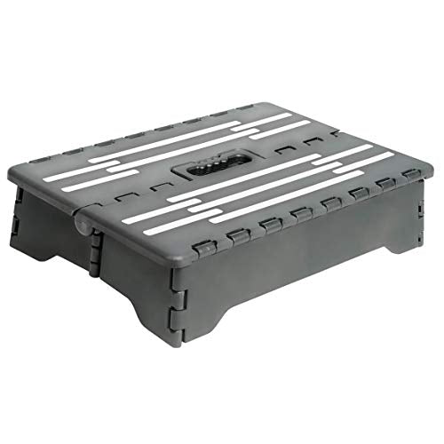 Miles Kimball Fox Valley Traders Portable Help Step, 16” W x 12” D x 4” Tall – Folds to Small Size for Storage, Non-Slip Rubber Step Surface for Safety, Durable Plastic Construction Supports 300 Lbs.