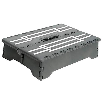 Miles Kimball Fox Valley Traders Portable Help Step, 16” W x 12” D x 4” Tall – Folds to Small Size for Storage, Non-Slip Rubber Step Surface for Safety, Durable Plastic Construction Supports 300 Lbs.