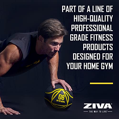 ZIVA Medicine Ball – Durable Rubber Weighted Ball with Easy-Grip Textured Shell for Core, Balance and Strength Training – Commercial Quality (Black, 4–20 lb) - style: 4lb Black