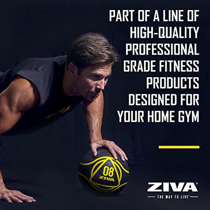 ZIVA Medicine Ball – Durable Rubber Weighted Ball with Easy-Grip Textured Shell for Core, Balance and Strength Training – Commercial Quality (Black, 4–20 lb) - style: 12lb Black