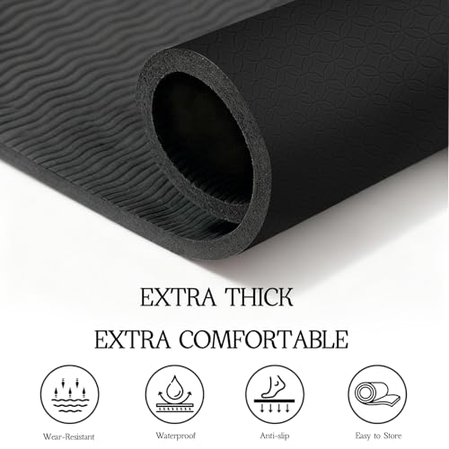 VTORY Extra Large Yoga Mat Thick Exercise Mat for Men and Women, Non-Slip, Durable Workout Mat for Home Workout, Yoga, Pilates, Stretching