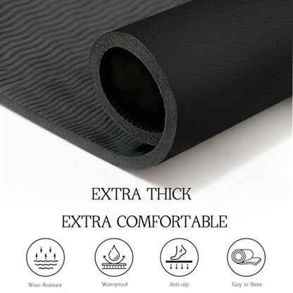 VTORY Extra Large Yoga Mat Thick Exercise Mat for Men and Women, Non-Slip, Durable Workout Mat for Home Workout, Yoga, Pilates, Stretching