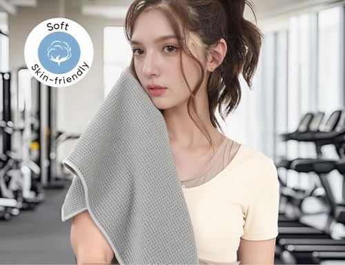Microfiber Gym Towels 3 Pack, Quick-Drying Yoga Towels for Sport, Workout Equipment, Home and Gym, 16 Inches x 27.5 Inches