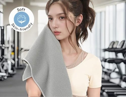 Microfiber Gym Towels 3 Pack, Quick-Drying Yoga Towels for Sport, Workout Equipment, Home and Gym, 16 Inches x 27.5 Inches
