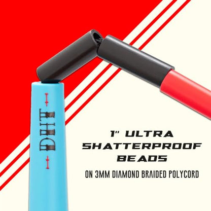 Elite Jumps - Do Hard Things Edge Beaded Jump Rope - For All Ages - Durable & Lightweight - 10ft Long Adjustable Rope - Tangle-Free - Shatterproof 1” Beads - Long Edge Handles