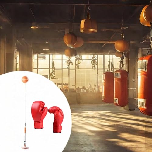 Punching Bag, Height Adjustable Boxing Set with Stand, Boxing Reaction Ball, Speed Bag Punching Equipment for MMA Home Gym Workout Fitness - color: For Adults with Boxing Gloves, Solid Ball