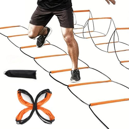 Footwork Ladder, Exercise Ladders for Agility Training, Detachable Training Equipment Set, with Carry Bag for Kids, Athletes, Soccer, Basketball(12 Grids) - size: 12 Grids
