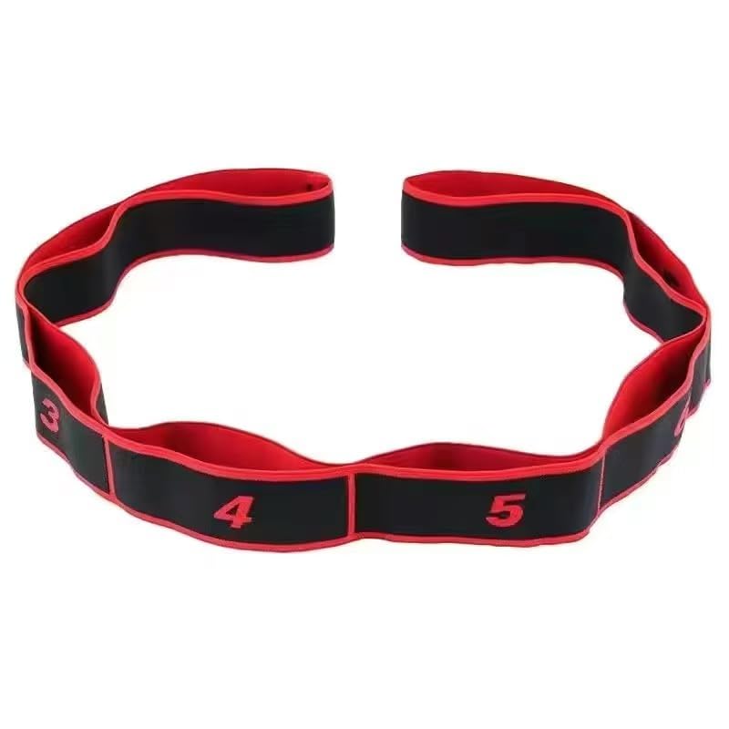 Multi-loop Yoga Stretch Strap with Numbers, Non-slip Fabric Resistance Band for Flexibility, Mobility & Home Workout