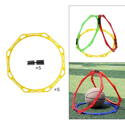 predolo 5 Pieces Agility Training Rings Portable Basketball Football Workout Equipment Exercise Rings Lightweight Engineering PP Material Suitable for Sports