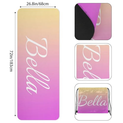 Custom Name Yoga Mat,Personalized Travel Yoga Exercise Mat,Non Slip,Perfect for Kids & Adults,Gradient Color D Series - color: Style 23