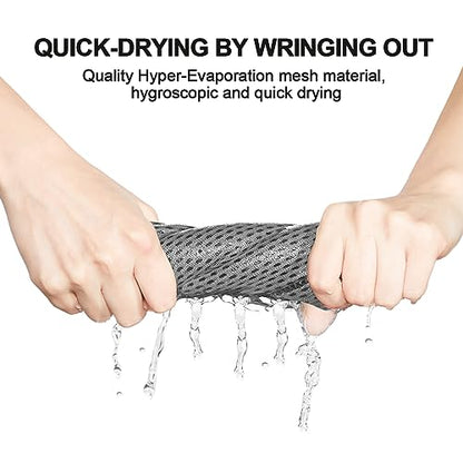 Honoson 10 Pcs Cooling Towel Bulk - Neck & Face Cool Chilly Towels Microfiber Breathable Sport Sweat Rag for Gym, Yoga, Travel, Camping, Running, Outdoor (Grey) - color: Grey