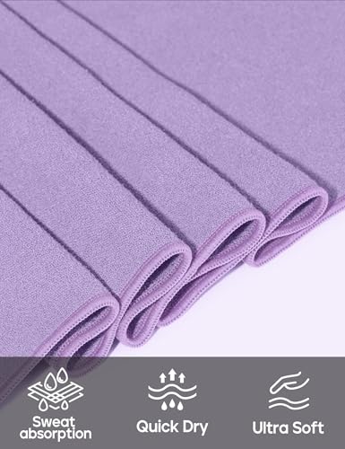 Heathyoga Yoga Mat Towel Non Slip for Hot Yoga Towel with Silicone Grip & Free Spray Bottle, 72"X26" Extra Large Microfiber Yoga Towel for Bikram, Pilates, Fitness - color: Light Purple