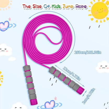 Jump Rope For Kids,Jump Rope Kids,Adjustable Soft Skipping Rope,Toddler Jump Rope With Skin-Friendly Foam Handles For Kids, Boys,Girls,Women, Men,Exercise Activity,Outdoor Fitness - color: Blue