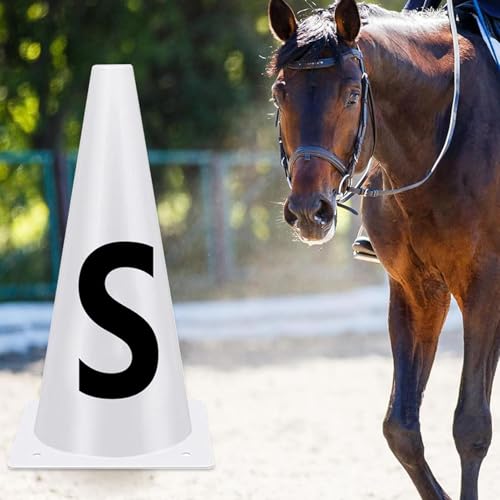 Horse Dressage Cones - Dressage Markers Equipment, Horse Training Sports Cone with Letters | Dressages Letters, Durable PP Material, Equestrian Athletes Events, 23x14cm