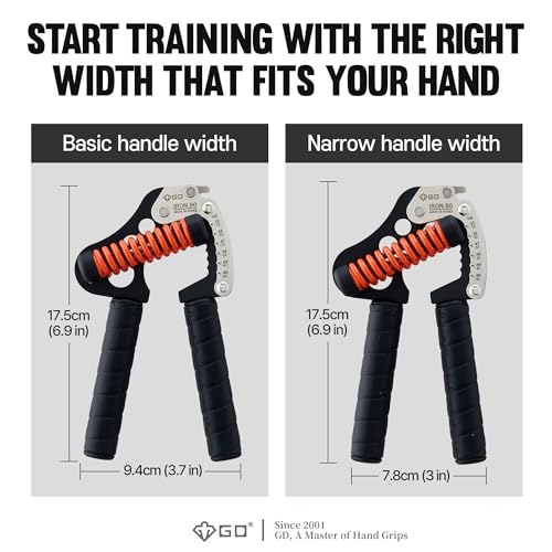 GD IRON GRIP Grip Strength Trainer Adjustable Hand Gripper Strengthener Hand Grip Exerciser Wrist Strengtheners Silent & Durable – Forearm, Finger & Hand Strength Training for Athletes, Climbers & Rehabilitation