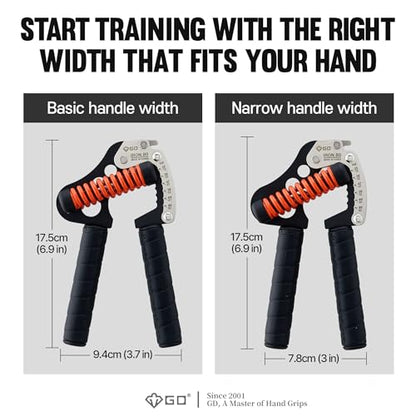 GD IRON GRIP Grip Strength Trainer Adjustable Hand Gripper Strengthener Hand Grip Exerciser Wrist Strengtheners Silent & Durable – Forearm, Finger & Hand Strength Training for Athletes, Climbers & Rehabilitation