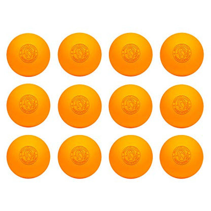 Signature Lacrosse Ball Set - Packs of 2, 4, 8, 12, and 100 - No Chemical Smell Massage Balls, Myofascial Release Tools, Back Roller, Muscle Knot Remover - color: Orange, size: 12 Balls
