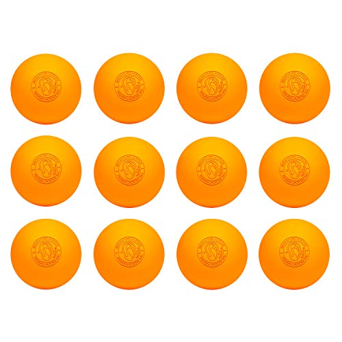 Signature Lacrosse Ball Set - Packs of 2, 4, 8, 12, and 100 - No Chemical Smell Massage Balls, Myofascial Release Tools, Back Roller, Muscle Knot Remover - color: Orange, size: 12 Balls