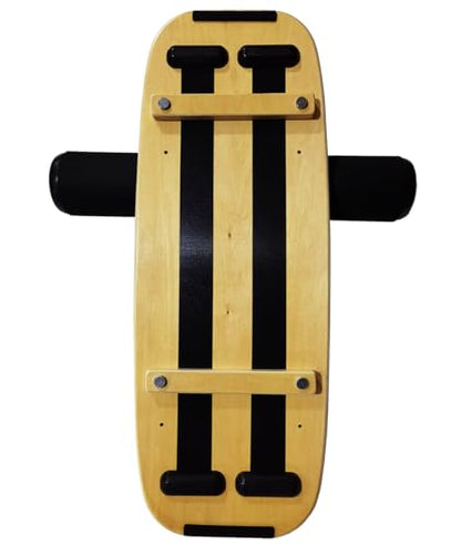 Balance Board Surf Trainer with Adjustable Stoppers - 2 Different Distance Options Balance Board for Surfing, Snowboarding, Skiing, Skateboarding, 300lbs Capacity