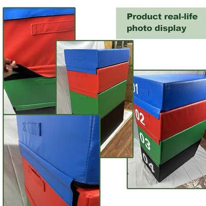Box Jumps for Home Gym, Plyo Box, 4-in-1 Foam Jumping Exercise Box, Workout Box, Non-Slip PVC Leather for Conditioning, Jumping, Strength Training(Size:90x55x20cm（35.4x21.6x7.9in）) - size: 90x55x20cm（35.4x21.6x7.9in）