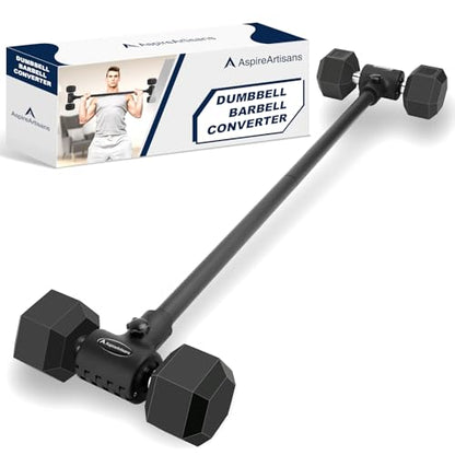 Dumbbell to Barbell Converter – Adjustable Weights & 200LB Capacity for Home Gym Strength Training