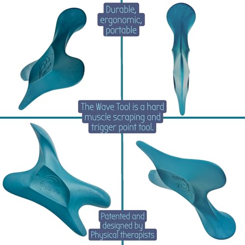 The Wave Tool, The Ultimate Soft Tissue Release All-in-One Ergonomic Scraper and Massage Bodywork Tool for Trigger Points, Muscle Pain, Scars, and Athletic Recovery, Made in USA (Deep sea Teal)