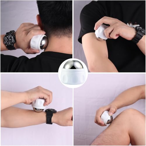 Massage Ice Roller Ball Cold & Heat Therapy Tight and Sore Muscles Relief - color: White