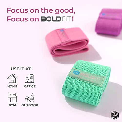 Boldfit Fabric Resistance Band - Loop Hip Band for Women & Men for Hip, Legs, Stretching, Toning Workout. Mini Loop Booty Bands for Glutes, Squats Exercise Usable in-Home & Gym. (Set of 3)