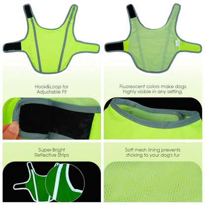FUAMEY Dog Reflective Vest for Large Dogs,Dog Hunting Vest High-Visibility - color: Green, size: 3X-Large