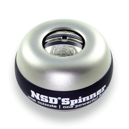 NSD Manual Thumb Wind Start Spinner Gyro Ball – Up to 15,000-18,000 RPM Premium & Durable Hand Strengthener and Wrist Exerciser for Grip Strength Training, Forearm Workout, and Pain Relief - size: Thumb-Wind Start XL Metal