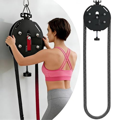 Endless Rope Trainer, Portable Cable Pulley System,Adjustable Tricep Rope Equipment | 330lb Load Capacity, 30kg Max Resistance for Full Body Workout & Strength Training - color: Black