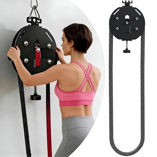Endless Rope Trainer, Portable Cable Pulley System,Adjustable Tricep Rope Equipment | 330lb Load Capacity, 30kg Max Resistance for Full Body Workout & Strength Training - color: Black
