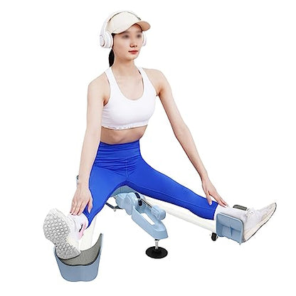 Leg Stretcher, 265LBS Leg Stretch Machine, Adjustable 3 Bar Leg Split Extension Machine with Forward Reverse Magnetic Timer PU Cushion Flexibility Stretching Equipment to Stretch - color: Blue