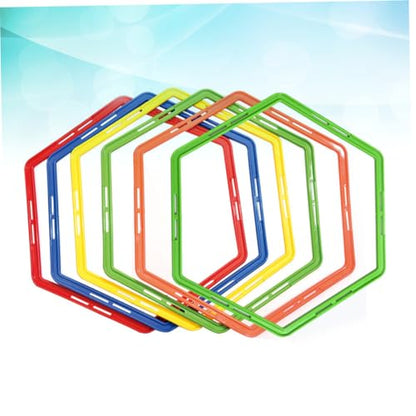 Sosoport 6pcs Soccer Agility Rings Training Set Adjustable Soccer Drill Equipment for Football Basketball Safe Random