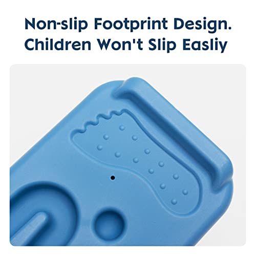 Kids Rocking Seesaw Balance Board with 5 Wooden Balls Sensory Training Rocking Board Balance Training Equipment Children Indoor Outdoor Activity Toy (Blue) - color: Blue