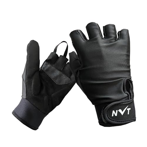 NVT Wheelchair Gloves & Workout Gloves for Men and Women – Weight Lifting Gym & Cycling Glove with Shock Absorption, Fingerless Grip & Wrist Support - size: Small