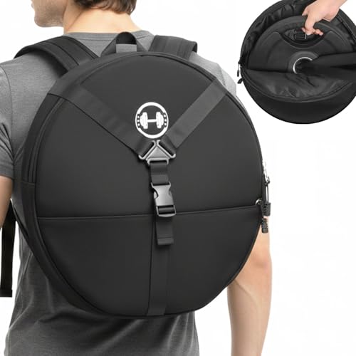 Weighted Backpack Weighted Vest for Fitness and Bodyweight Workouts, Adjustable Rucking Backpack with Padded Straps, 10 LBS barbell Weight Plate Ideal for Training