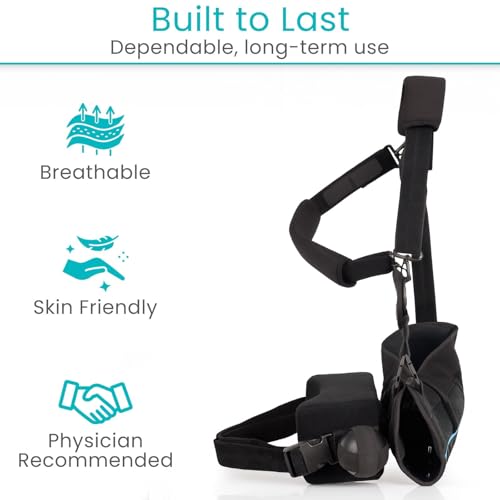 Vive Shoulder Sling with Abduction Pillow - Rotator Cuff Sling and Shoulder Immobilizer - Pain Relief After Surgery, Sublexion, Dislocated or Broken Arm - Adjustable Support with Exercise Ball (Medium)