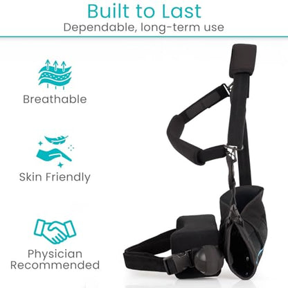 Vive Shoulder Sling with Abduction Pillow - Rotator Cuff Sling and Shoulder Immobilizer - Pain Relief After Surgery, Sublexion, Dislocated or Broken Arm - Adjustable Support with Exercise Ball (Medium)