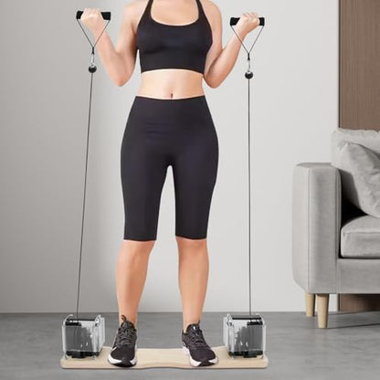 Cable Machine Foldable Home Gym Equipment System, 150LB Adjustable Resistance Strength Trainer for Full Body Workouts - Squat Press Station with Cable Pulley, Leg Developer & Accessories