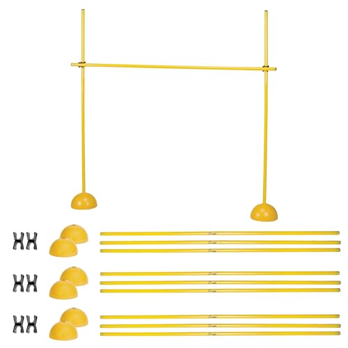 Champion Sports Agility Training Pole & Hurdle Sets – Speed, Footwork & Coordination Drills, Indoor/Outdoor PVC Poles
