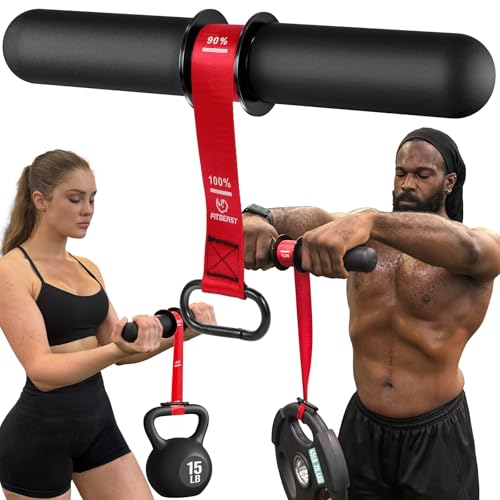 FitBeast Forearm Strengthener & Forearm Exerciser, Wrist Roller with Thicker Handle, Forearm Strength Trainer with Adjustable Strap - Ideal for Grip Strength, Muscle Building, Rehabilitation - color: Red