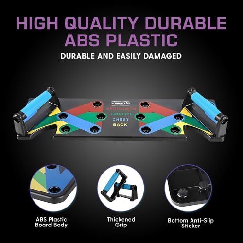 Push Up Board 9-in-1 Multi-Functional Workout Equipment for Home Pushup Board for Men and Women - Strength Training, Chest, and Arm Exercises Burn Fat & Build Muscle