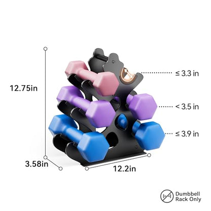 4 Tier Dumbbell Rack, Weight Rack For Home Gym, Dumbbell Stand for Free Weights