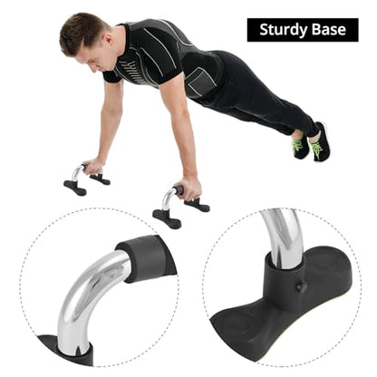 QWORK Steel Push Up Handles for Floor, Portable Push Up Stands with Non-Slip Grip, Angled Incline