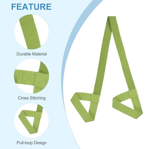 PATIKIL Yoga Mat Strap, Adjustable Yoga Mat Carrier Straps Sling Cotton Anti Slip Mat Holder Stretching Band - color: Dark Green