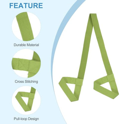PATIKIL Yoga Mat Strap, Adjustable Yoga Mat Carrier Straps Sling Cotton Anti Slip Mat Holder Stretching Band - color: Dark Green