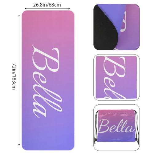 Custom Name Yoga Mat,Personalized Travel Yoga Exercise Mat,Non Slip,Perfect for Kids & Adults,Gradient Color D Series - color: Style 13