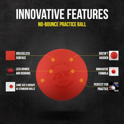 Pearl NX Greaseless Lacrosse Balls by Guardian Innovations - Long Lasting, No-Bounce Balls Perfect for Indoor Play and Practice - size: 10 Pack