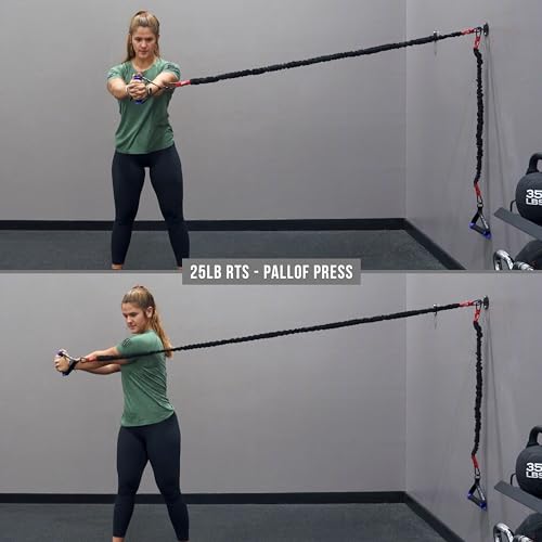 Valor Fitness Resistance Bands - 5lb to 25lbs - Carabiners Attached & 2 Bands per Weight Option with Handles– Sheath Covered - Strength Training New Compact 39" Design - Wall Door Rack Mount Options - color: Black - Set of 20 & 25lb Pairs